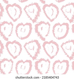 Rastreo de pincel con forma de corazón diseño de patrones sin fisuras para textiles de moda, gráficos y artesanías