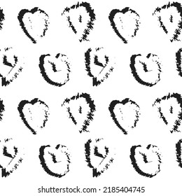 Heart shaped brush stroke seamless pattern design for fashion textiles, graphics and crafts