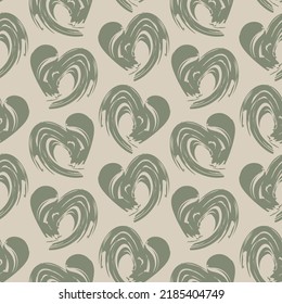Rastreo de pincel con forma de corazón diseño de patrones sin fisuras para textiles de moda, gráficos y artesanías
