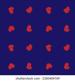 Heart shaped brush stroke seamless pattern design for fashion textiles, graphics and crafts