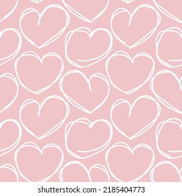 Rastreo de pincel con forma de corazón diseño de patrones sin fisuras para textiles de moda, gráficos y artesanías