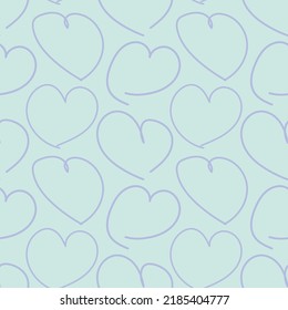 Rastreo de pincel con forma de corazón diseño de patrones sin fisuras para textiles de moda, gráficos y artesanías
