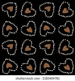 Rastreo de pincel con forma de corazón diseño de patrones sin fisuras para textiles de moda, gráficos y artesanías
