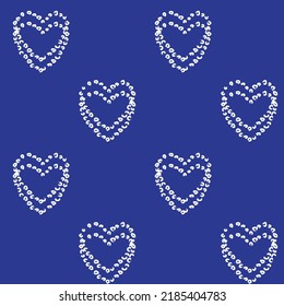 Heart shaped brush stroke seamless pattern design for fashion textiles, graphics and crafts