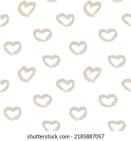 Heart shaped brush stroke seamless pattern design for fashion textiles, graphics and crafts