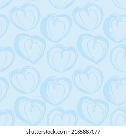 Heart shaped brush stroke seamless pattern design for fashion textiles, graphics and crafts
