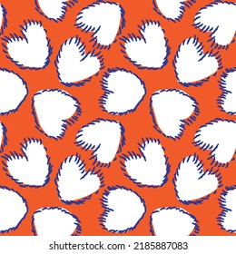 Heart shaped brush stroke seamless pattern design for fashion textiles, graphics and crafts