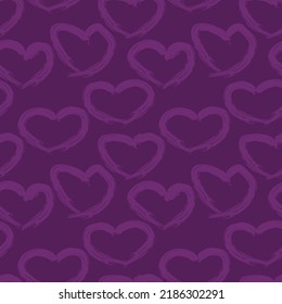 Heart shaped brush stroke seamless pattern design for fashion textiles, graphics and crafts