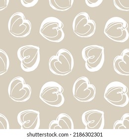 Heart shaped brush stroke seamless pattern design for fashion textiles, graphics and crafts
