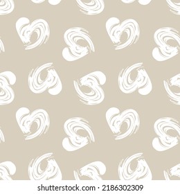 Heart shaped brush stroke seamless pattern design for fashion textiles, graphics and crafts