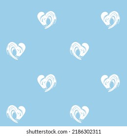 Heart shaped brush stroke seamless pattern design for fashion textiles, graphics and crafts