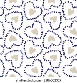 Rastreo de pincel con forma de corazón diseño de patrones sin fisuras para textiles de moda, gráficos y artesanías