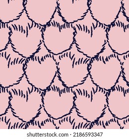 Rastreo de pincel con forma de corazón diseño de patrones sin fisuras para textiles de moda, gráficos y artesanías