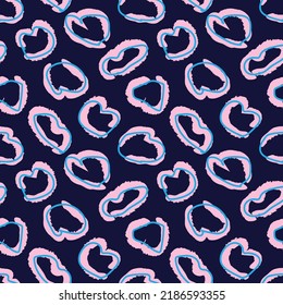 Heart shaped brush stroke seamless pattern design for fashion textiles, graphics and crafts
