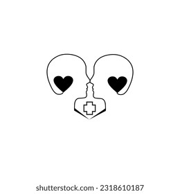 heart shaped bubble. love helth. love health care.