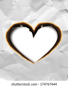 heart shaped burning