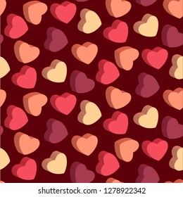 Heart shaped candies seamless pattern for valentines day design backgrounds or wrapping paper