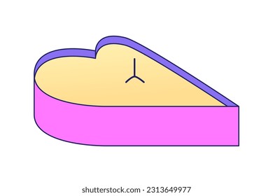 Heart shaped candle side view flat vector cartoon icon. Romantic handmade piece. Editorial, magazine spot illustration. Colorful object isolated on white. Editable 2D simple drawing, graphic design