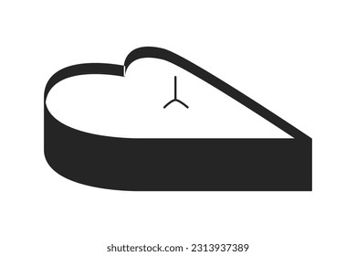 Icono de dibujos animados vectoriales de la línea de la vista de la vela en forma de corazón. Editorial, revista spot ilustración de blanco y negro. Objeto de esquema aislado en blanco. Diseño gráfico editable 2D simple