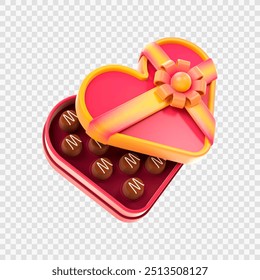 heart shaped candy box 3d style isolated vector special for love themes and valentine's day