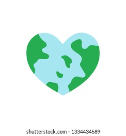 Heart Shaped Cartoon Earth Icon
