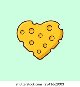 Heart Shaped Cheese Cartoon Vector