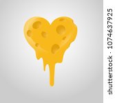 Heart shaped Cheese Love Melted