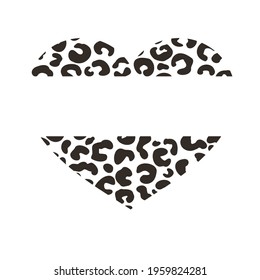 Heart shaped cheetah shirt pattern background Leave space for adding text. Isolated on background