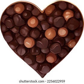 Heart Shaped Chocolate Hand Drawn Illustration Isolated