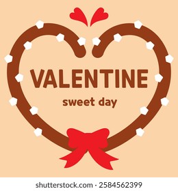 Heart shaped chocolate and red heart shaped