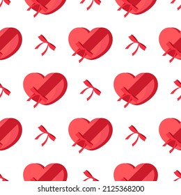 heart shaped chocolate seamless pattern on white background