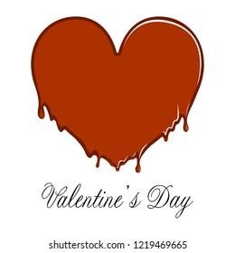 Heart shaped chocolate. Valentine day. Vector illustration design