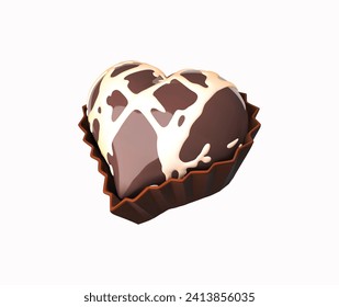 Heart Shaped Chocolate vector 3D illustration