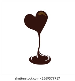 heart -shaped chocolate vector that is melting