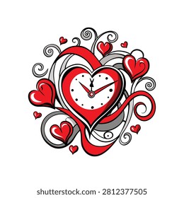 Heart Shaped Clock Romantic