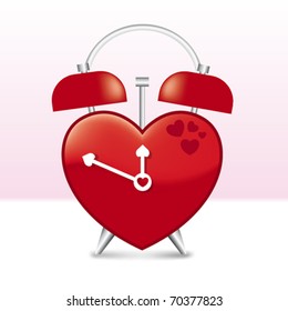 Heart Shaped Clock in vector art