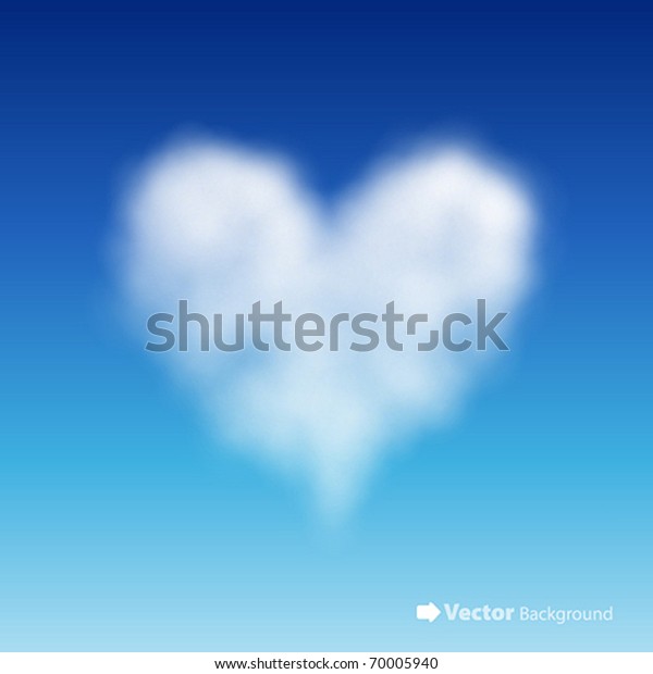 Heart Shaped Cloud Blue Sky Valentines Stock Vector Royalty Free 70005940