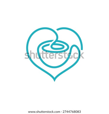 Heart Shaped Coffee Cup Illustration Design.