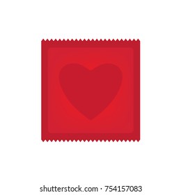 Heart Shaped Condom Icon Vector Illustration Stock Vector (Royalty Free