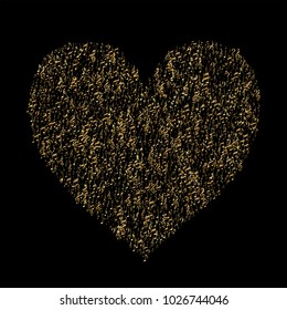Heart Shaped Confetti of Vector Music Signs and Symbols. Glamour Party Poster Pattern Design. Texture with Note Icons. Cover Print Design Pattern.