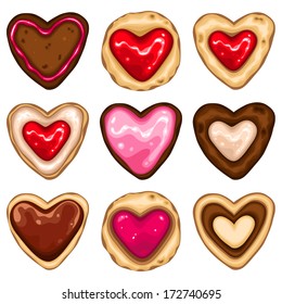 Heart shaped cookies for Valentine's Day