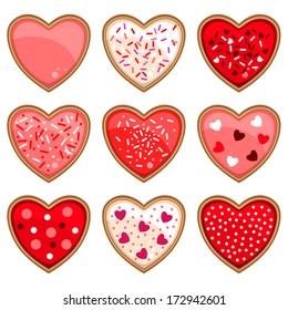Heart shaped cookies for Valentine's Day