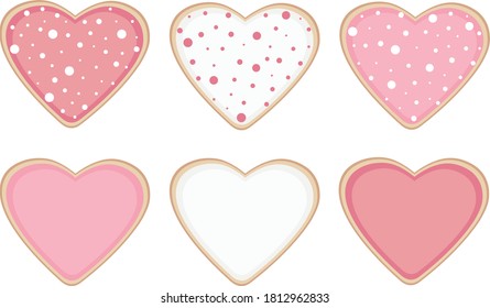 Heart shaped cookies Valentines day vector illustration