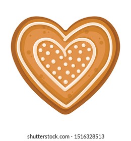 Heart shaped cookies. Vector illustration on a white background.