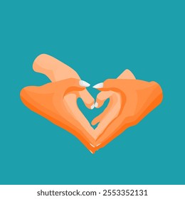 heart shaped couple hands illustration