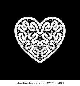 Heart shaped crotchet design, vector illustration