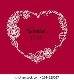 Heart shaped decorative frame, Valentine's Day poster with space for text