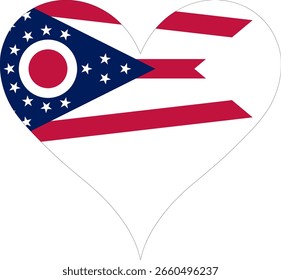 Heart shaped design featuring the Ohio state flag for travel lovers