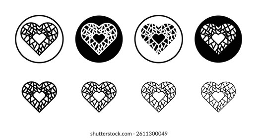 Heart shaped diamond icon Flat illustration sign