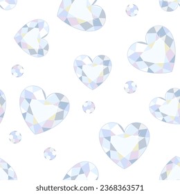 Herzförmige Diamantmuster nahtlos. Luxuriöser Hintergrund. Vektorgrafik-Flach-Illustration.